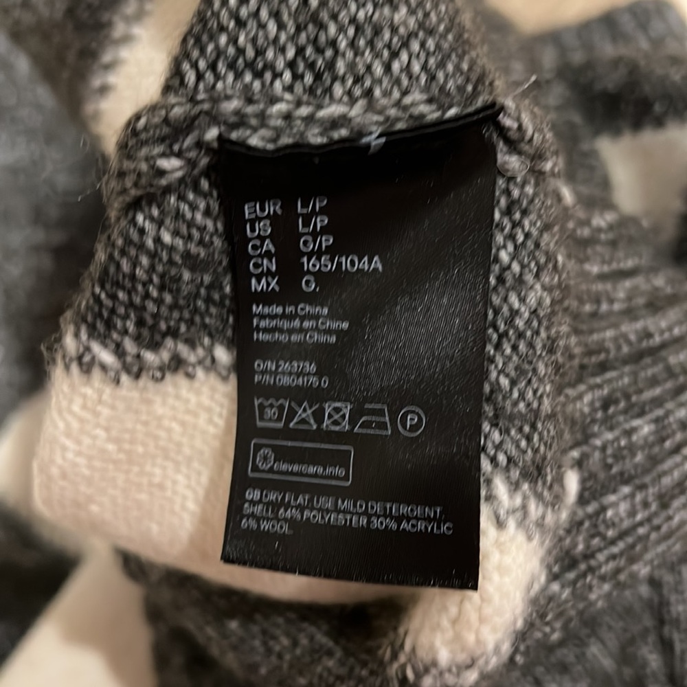 H&M PRINGLE of Scotland argyle sweater size L , 6%wool oversized fit - Picture 6 of 8